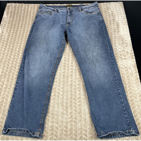 Urban Star Straight Jeans Men's 40x30 Blue 5-Pocket Dark Wash Cotton Blend - Picture 3 of 10